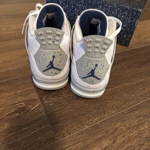 Jordan White and Navy Retro Jumpman Men's Athletic Sneakers
